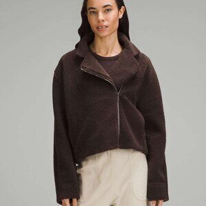 TEXTURED FLEECE COLLARED JACKET